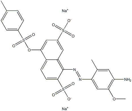 1-(4-Amino-5-methoxy-2-methylphenylazo)-5-tosyloxy-2,7-naphthalenedisulfonic acid disodium salt 结构式