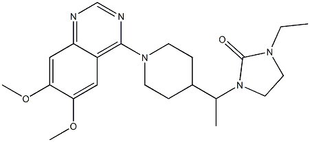 1-[1-[1-(6,7-Dimethoxyquinazolin-4-yl)piperidin-4-yl]ethyl]-3-ethylimidazolidin-2-one 结构式