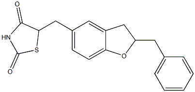 5-[2-Benzyl-2,3-dihydrobenzofuran-5-ylmethyl]thiazolidine-2,4-dione 结构式
