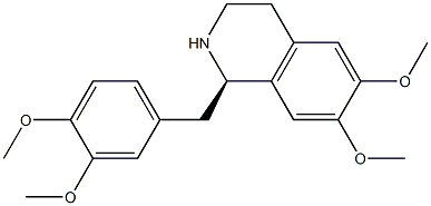 (1R)-1,2,3,4-Tetrahydro-1-(3,4-dimethoxybenzyl)-6,7-dimethoxyisoquinoline 结构式