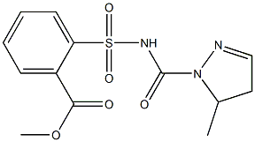 2-[(4,5-Dihydro-5-methyl-1H-pyrazol)-1-ylcarbonylaminosulfonyl]benzoic acid methyl ester 结构式