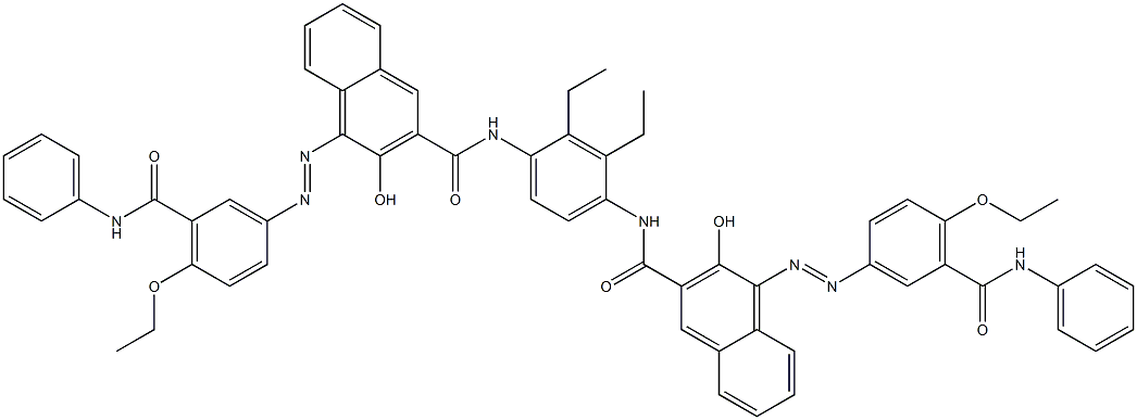 N,N'-(2,3-Diethyl-1,4-phenylene)bis[4-[[4-ethoxy-5-(phenylcarbamoyl)phenyl]azo]-3-hydroxy-2-naphthalenecarboxamide] 结构式