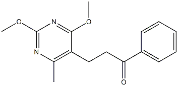 2,4-Dimethoxy-6-methyl-5-(3-oxo-3-phenylpropyl)pyrimidine 结构式