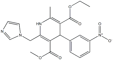 6-(1H-Imidazol-1-ylmethyl)-4-(3-nitrophenyl)-2-methyl-1,4-dihydropyridine-3,5-dicarboxylic acid 3-ethyl 5-methyl ester 结构式