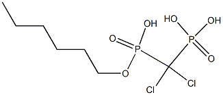 (Dichloromethylene)bis(phosphonic acid hydrogen hexyl) ester 结构式