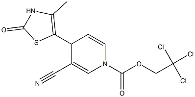 4-Methyl-5-[[1,4-dihydro-1-(2,2,2-trichloroethoxycarbonyl)-3-cyanopyridin]-4-yl]thiazol-2(3H)-one 结构式