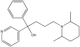 4-(2,6-Dimethyl-1-piperidinyl)-1-phenyl-1-(3-pyridinyl)-1-butanol 结构式
