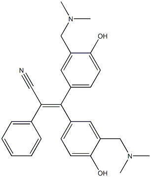 3,3-Bis[4-hydroxy-3-(dimethylaminomethyl)phenyl]-2-phenylpropenenitrile 结构式