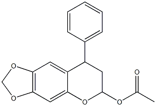 7,8-Dihydro-8-phenyl-6H-1,3-dioxolo[4,5-g][1]benzopyran-6-ol acetate 结构式