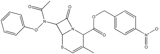 3-Methyl-7-(phenoxyacetylamino)-8-oxo-5-thia-1-azabicyclo[4.2.0]oct-3-ene-2-carboxylic acid p-nitrobenzyl ester 结构式