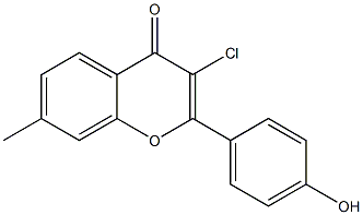 2-(4-Hydroxyphenyl)-3-chloro-7-methyl-4H-1-benzopyran-4-one 结构式