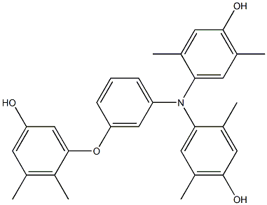 N,N-Bis(4-hydroxy-2,5-dimethylphenyl)-3-(5-hydroxy-2,3-dimethylphenoxy)benzenamine 结构式
