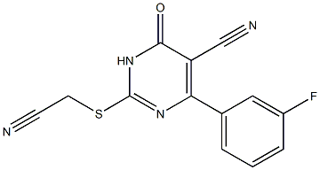 3,4-Dihydro-6-(3-fluorophenyl)-2-[(cyanomethyl)thio]-4-oxopyrimidine-5-carbonitrile 结构式