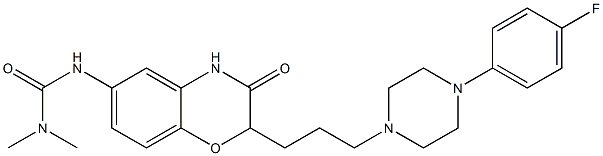 2-[3-[4-(4-Fluorophenyl)piperazin-1-yl]propyl]-6-[(dimethylaminocarbonyl)amino]-2H-1,4-benzoxazin-3(4H)-one 结构式