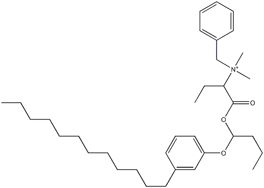 N,N-Dimethyl-N-benzyl-N-[1-[[1-(3-dodecylphenyloxy)butyl]oxycarbonyl]propyl]aminium 结构式