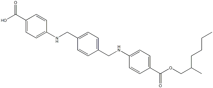 4,4'-[p-Phenylenebis(methylene)bis(imino)]bis[benzoic acid (2-methylhexyl)] ester 结构式