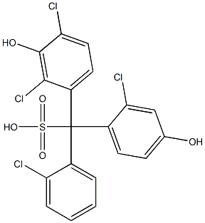 (2-Chlorophenyl)(2-chloro-4-hydroxyphenyl)(2,4-dichloro-3-hydroxyphenyl)methanesulfonic acid 结构式