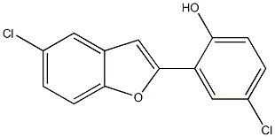 5-Chloro-2-(2-hydroxy-5-chlorophenyl)benzofuran 结构式