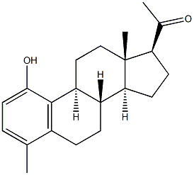 1-Hydroxy-4-methyl-19-norpregna-1,3,5(10)-trien-20-one 结构式