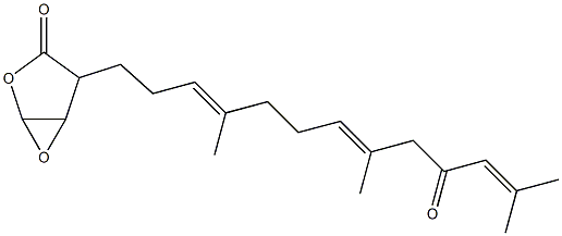 (6E,10E)-2,6,10-Trimethyl-13-[(4,5-epoxy-2-oxotetrahydrofuran)-3-yl]trideca-2,6,10-trien-4-one 结构式