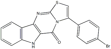 1-(p-Bromophenyl)-3-thia-4,9,10a-triazacyclopenta[b]fluoren-10(9H)-one 结构式