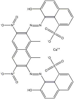 Bis[1-[(2-methyl-6-nitrophenyl)azo]-2-hydroxy-8-naphthalenesulfonic acid]calcium salt 结构式