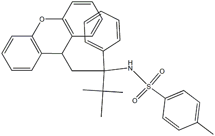 9-[2-Phenyl-2-tert-butyl-2-(tosylamino)ethyl]-9H-xanthene 结构式