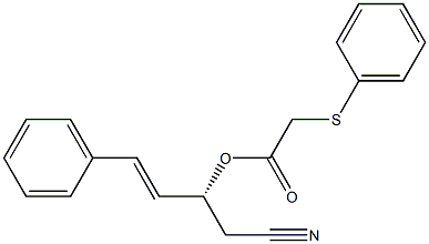 (Phenylthio)acetic acid (R)-1-(cyanomethyl)-3-phenyl-2-propenyl ester 结构式