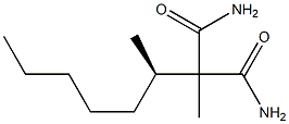 (+)-2-Methyl-2-[(R)-1-methylhexyl]malonamide 结构式