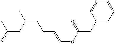 Phenylacetic acid 5,7-dimethyl-1,7-octadienyl ester 结构式