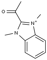 2-Acetyl-1,3-dimethyl-3H-benzimidazol-1-ium 结构式