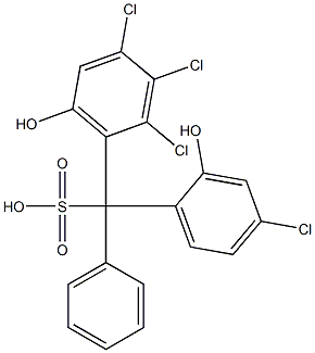 (4-Chloro-2-hydroxyphenyl)(2,3,4-trichloro-6-hydroxyphenyl)phenylmethanesulfonic acid 结构式