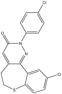 10-Chloro-2-(4-chlorophenyl)-5,6-dihydro[1]benzothiepino[5,4-c]pyridazin-3(2H)-one 结构式