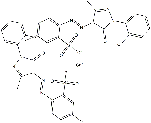 Bis[2-[[1-(2-chlorophenyl)-4,5-dihydro-3-methyl-5-oxo-1H-pyrazol]-4-ylazo]-5-methylbenzenesulfonic acid]calcium salt 结构式