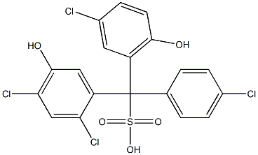 (4-Chlorophenyl)(3-chloro-6-hydroxyphenyl)(2,4-dichloro-5-hydroxyphenyl)methanesulfonic acid 结构式