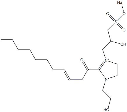 1-(2-Hydroxyethyl)-3-[2-hydroxy-3-(sodiooxysulfonyl)propyl]-2-(3-undecenoyl)-2-imidazoline-3-ium 结构式