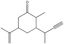 2-Methyl-5-(1-methylethenyl)-3-(1-methyl-2-propynyl)cyclohexanone 结构式