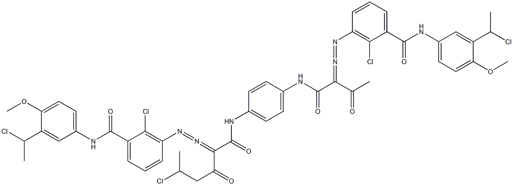 3,3'-[2-(1-Chloroethyl)-1,4-phenylenebis[iminocarbonyl(acetylmethylene)azo]]bis[N-[3-(1-chloroethyl)-4-methoxyphenyl]-2-chlorobenzamide] 结构式
