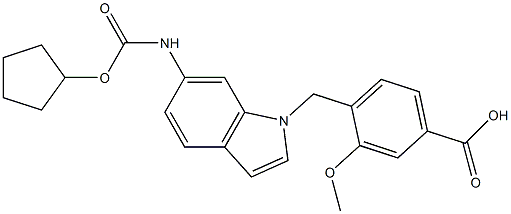 4-[6-(Cyclopentyloxycarbonylamino)-1H-indol-1-ylmethyl]-3-methoxybenzoic acid 结构式