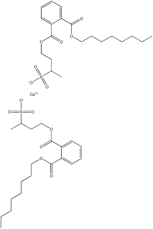 Bis[4-[(2-octyloxycarbonylphenyl)carbonyloxy]butane-2-sulfonic acid]calcium salt 结构式