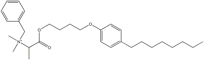 N,N-Dimethyl-N-benzyl-N-[1-[[4-(4-octylphenyloxy)butyl]oxycarbonyl]ethyl]aminium 结构式