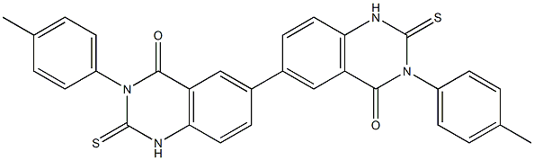 1,1',2,2'-Tetrahydro-3,3'-bis(4-methylphenyl)-2,2'-dithioxo[6,6'-biquinazoline]-4,4'(3H,3'H)-dione 结构式