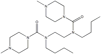 N,N'-Ethylenebis(N-butyl-4-methyl-1-piperazinecarboxamide) 结构式
