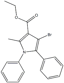 4-Bromo-2-methyl-1,5-diphenyl-1H-pyrrole-3-carboxylic acid ethyl ester 结构式