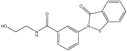 3-[(2,3-Dihydro-3-oxo-1,2-benzisothiazol)-2-yl]-N-(2-hydroxyethyl)benzamide 结构式