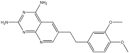 6-[2-(3,4-Dimethoxyphenyl)ethyl]pyrido[2,3-d]pyrimidine-2,4-diamine 结构式