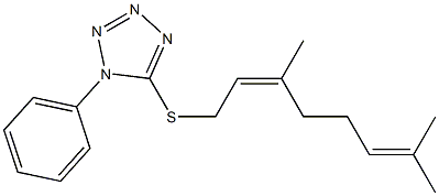 5-[(Z)-3,7-Dimethyl-2,6-octadienylthio]-1-phenyl-1H-tetrazole 结构式
