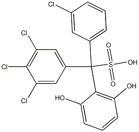 (3-Chlorophenyl)(3,4,5-trichlorophenyl)(2,6-dihydroxyphenyl)methanesulfonic acid 结构式