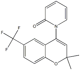 6-(Trifluoromethyl)-4-(2-oxo-1,2-dihydropyridine-1-yl)-2,2-dimethyl-2H-1-benzopyran 结构式