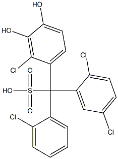 (2-Chlorophenyl)(2,5-dichlorophenyl)(2-chloro-3,4-dihydroxyphenyl)methanesulfonic acid 结构式
